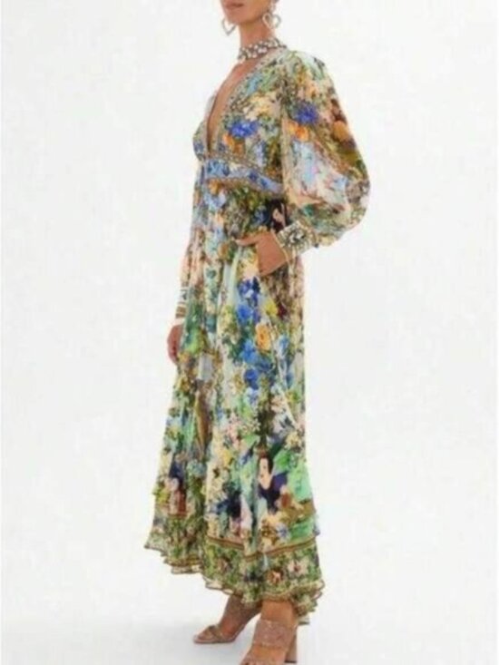 Dress Light Luxury High-Grade Mulberry Silk Print French Retro Temperament Fairy - Picture 3 of 5